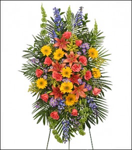 VIBRANT FLORAL EXPRESSION Standing Funeral Spray
